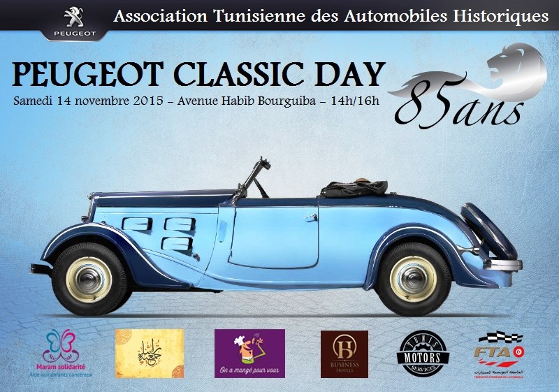 Parade des voitures classiques Peugeot